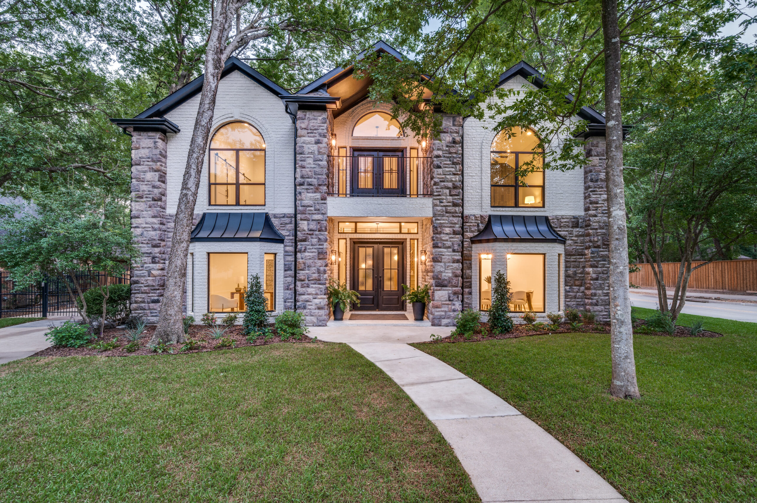 Home exterior at dusk, McKinney, TX