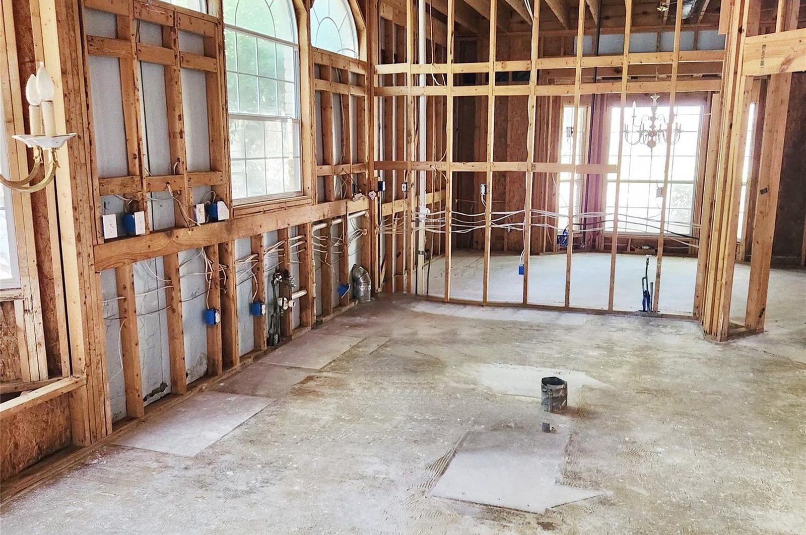 Kitchen down to studs during renovation in McKinney, TX