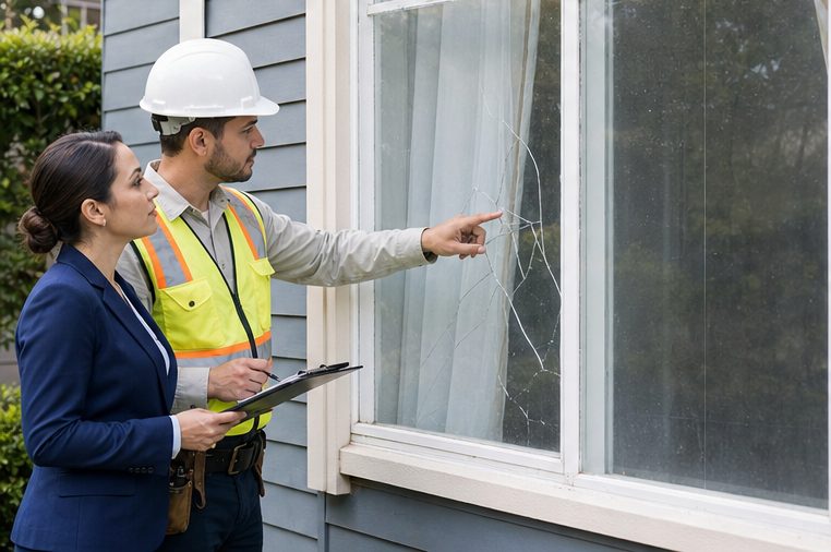 Documenting damage during a property inspection