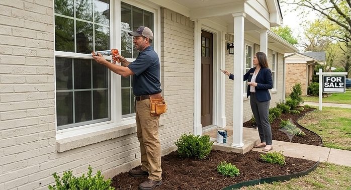 Exterior repairs and curb appeal work before showings