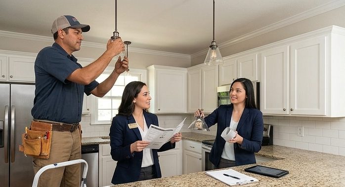 Updating dated kitchen fixtures to modernize a listing