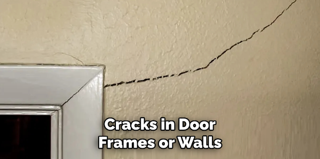 Crack running from a door frame across a wall, a sign of home settling