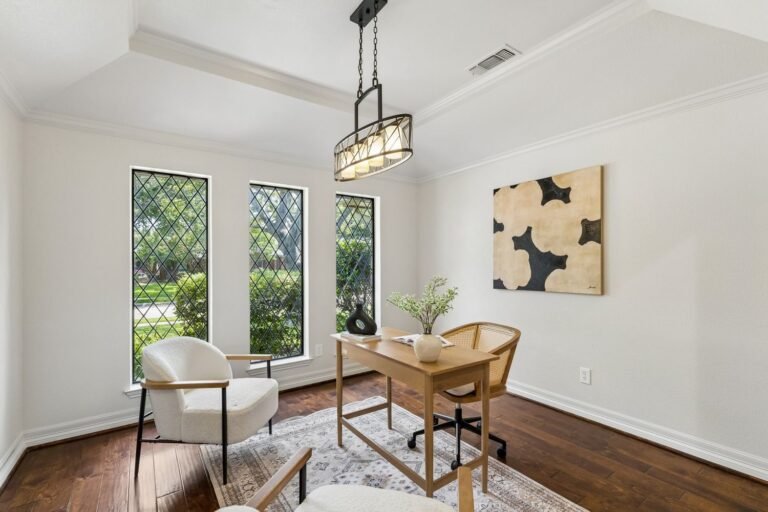 Bright white study after interior painting